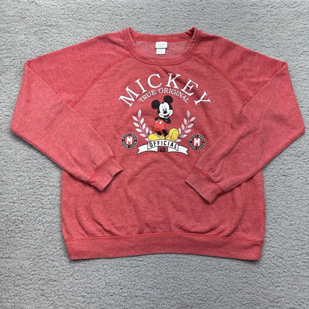 Disney Mickey Mouse Size Large Sweatshirt Big "M" Mickey Face True Original